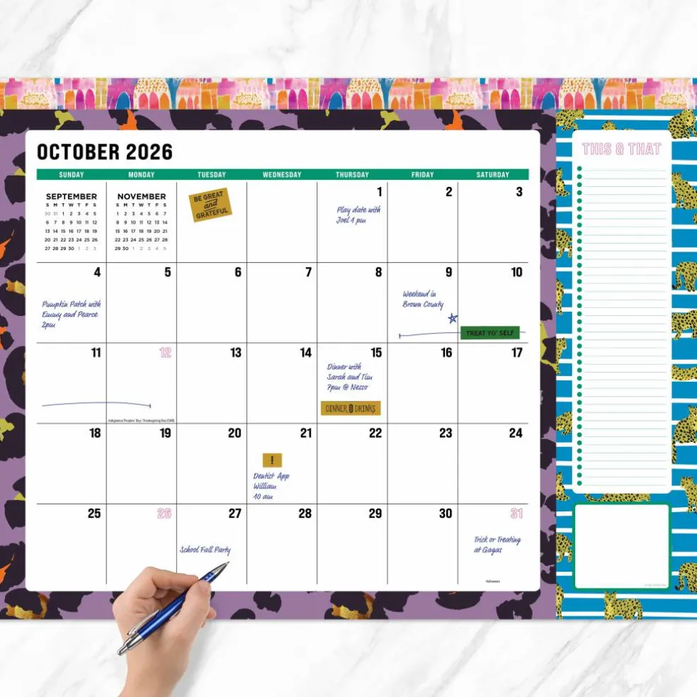 TF Publishing Large 2026-27 Maximal Mirage Desk Pad Monthly Blotter Calendar