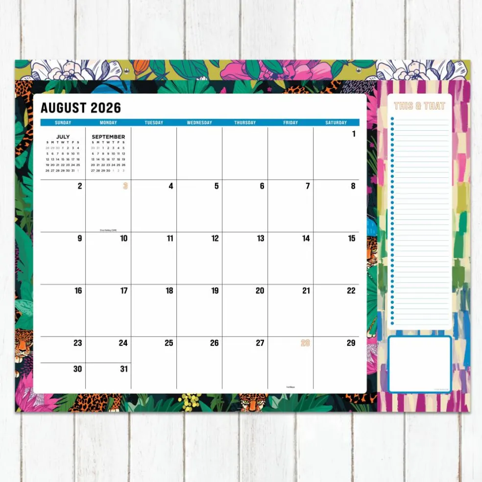 TF Publishing Large 2026-27 Maximal Mirage Desk Pad Monthly Blotter Calendar