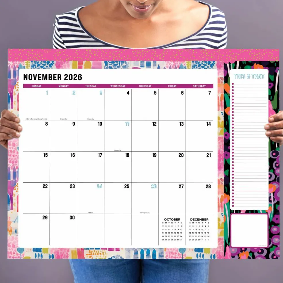 TF Publishing Large 2026-27 Maximal Mirage Desk Pad Monthly Blotter Calendar