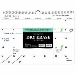 TF Publishing Medium Dry Erase Wired Hanging Horizontal Wall Calendar