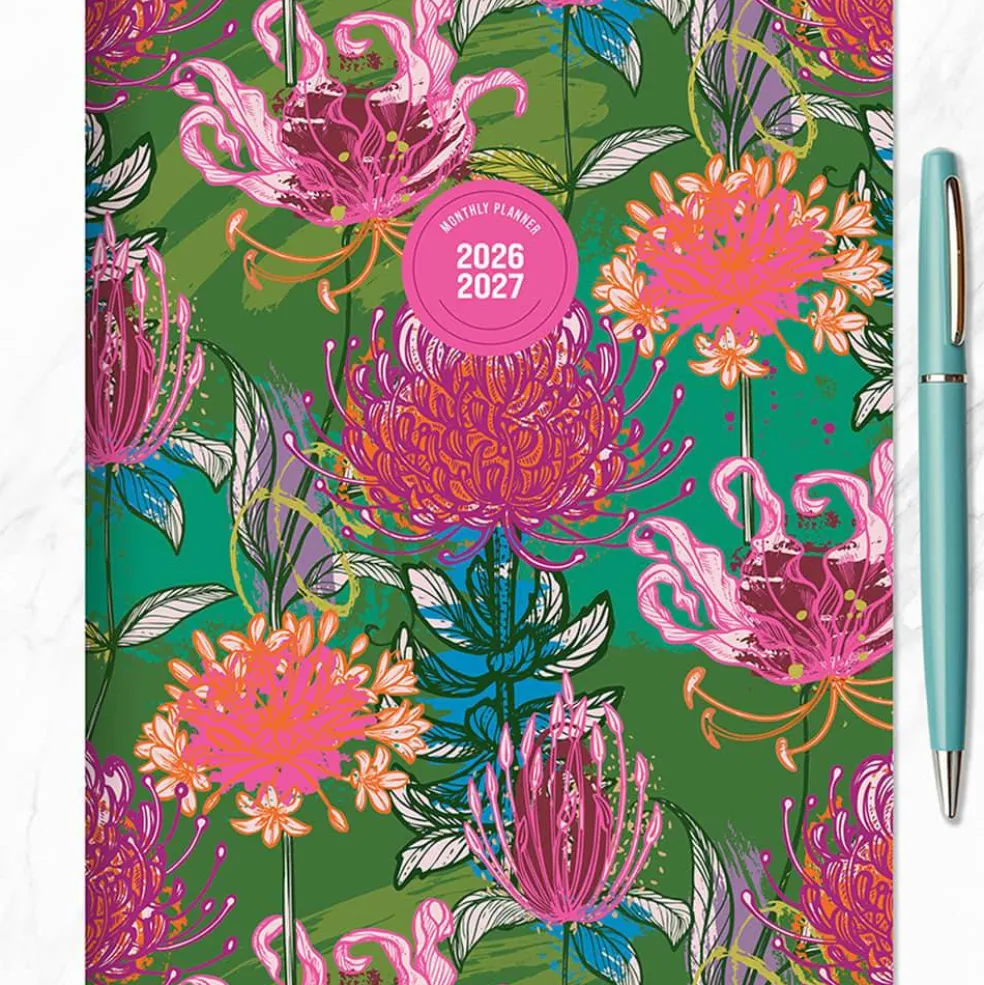 TF Publishing Medium 2026-27 Fully Floral Monthly Planner