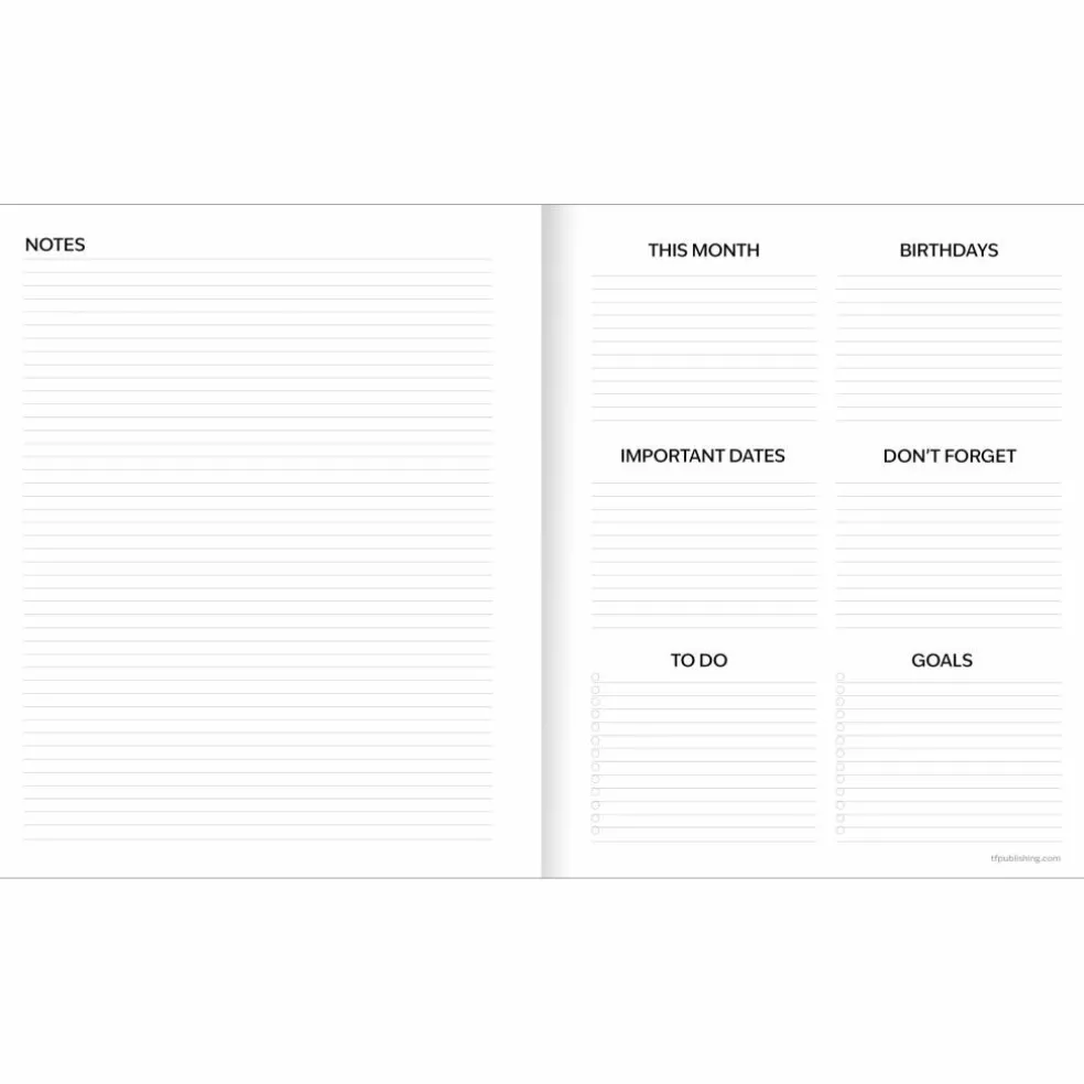 TF Publishing Medium 2026-27 Fully Floral Monthly Planner