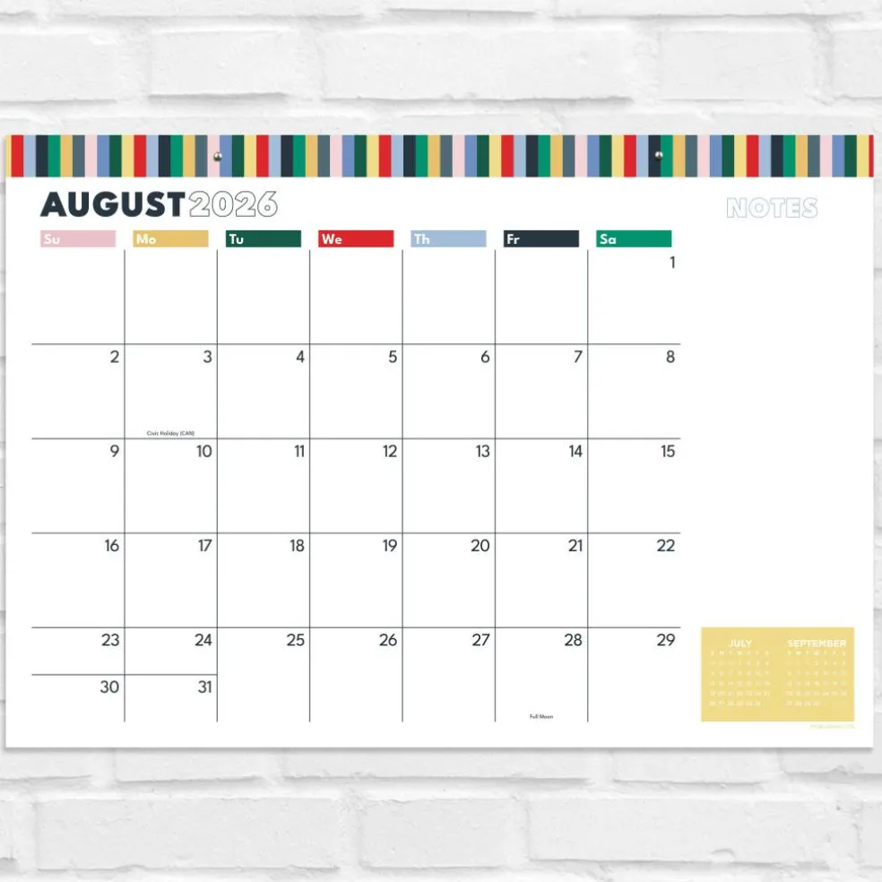 TF Publishing Medium 2026-27 Long Weekend Desk Pad Monthly Blotter Calendar