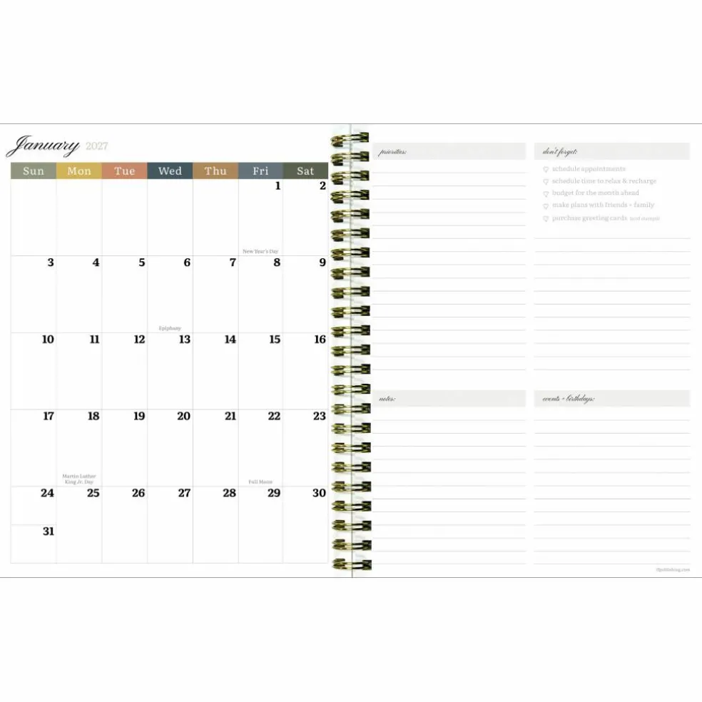 TF Publishing Medium 2026-27 The Rose Garden Weekly Monthly Planner