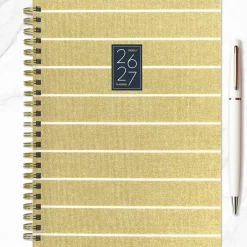 TF Publishing Yellow Medium 2026-27 Linen Weekly Monthly Planner