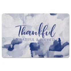 Thankful Grateful Blessed Floor Mat