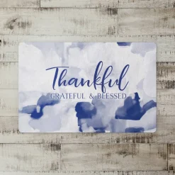 Thankful Grateful Blessed Floor Mat