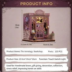 The Astrology Bookshop Dollhouse Kit - Miniature Wizardi Roombox Kit F07M51-87-CWGC202