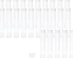 The Beadsmith Clear Plastic Tubes - 3-Inch-Long Round Tubes, 9/16 Inches in Diameter - Flat Caps - Use for Beads, Bath Salts, Wedding & Party Favors, Home or Office Storage - Bag of 25