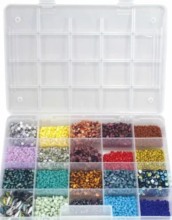The Beadsmith Keeper Box - Medium Size - 10-3/4 x 7-1/2 inches, Storage Organizer with 20 compartments, Art Supply Organizers for Craft, Jewelry, Nail Art and More