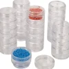 The Beadsmith Personality Case, Clear Plastic Bead Storage Case with 25 Removable and Stackable Jars, includes 5 screw top lids, Organizer Storage for Beads, Snap Lock Case for Jewelry and Crafts