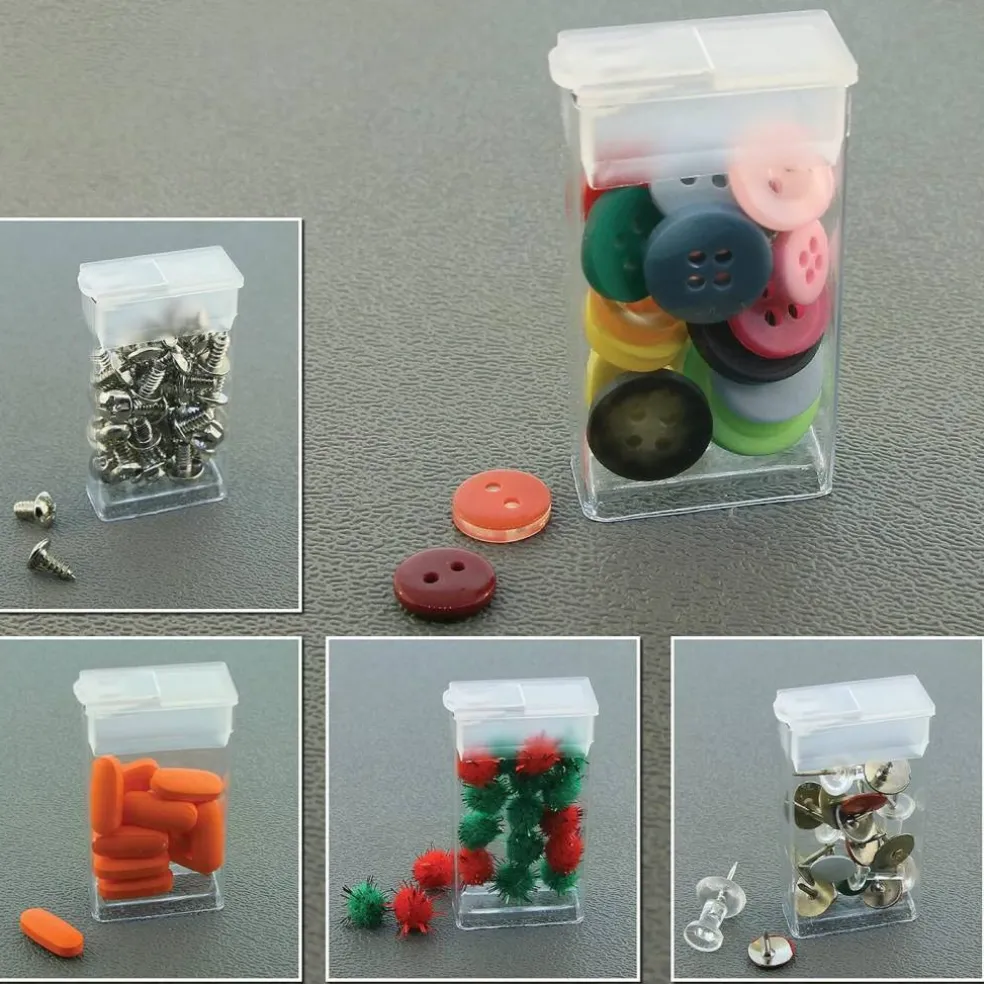 The Beadsmith TUBE PLASTIC RECT W/FLIP TOP 7/16 X 1 X 1 7/8-20/BG