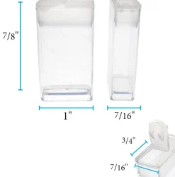 The Beadsmith TUBE PLASTIC RECT W/FLIP TOP 7/16 X 1 X 1 7/8-20/BG