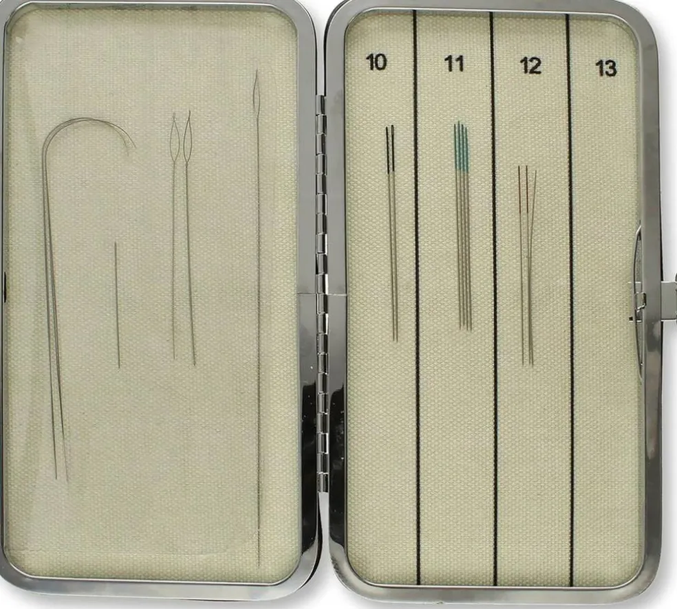 The Beadsmith Two Sided Magnetic Needle Case – Basic Elements – 6.25” x 3.25” x .75”, Snap Closure, One Side Printed with Needle Sizes – Keep Your Needles Organized and in One Place