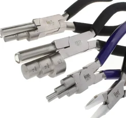 The Beadsmith Wire Working Combo – 3 Different Wire Wrapping Bending Pliers and Double Nylon Jaw Chain Nose Pliers – Use to Create Loops, Jump Rings & Protect Wire While Jewelry Making – 4 Piece Set