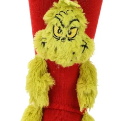 The Grinch 3D Plush Head Hands and Feet Mens Novelty Crew Socks