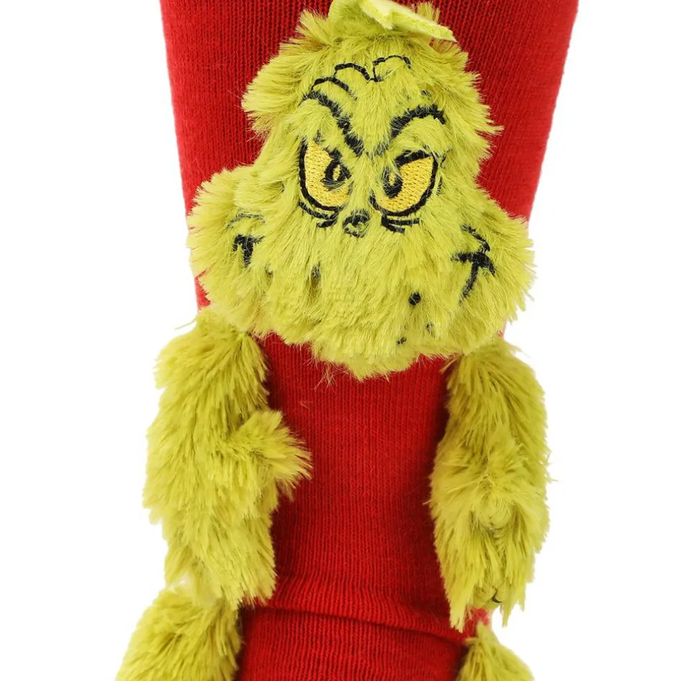 The Grinch 3D Plush Head Hands and Feet Mens Novelty Crew Socks