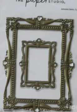 The Paper Studio Elegant Frames #2 Creamy Bronze Adhesive Gems Dimensional Stickers