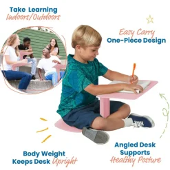 The Surf Portable Lap Desk, Kids Floor Desk, One-Piece Writing Table, Flexible Seating, 10-Pack
