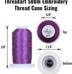 Threadart Polyester Embroidery Machine Thread Sets | 500M Spools 40wt | For Brother Babylock Janome Singer Pfaff Bernina Machines - 7 Sets Available Up to 160