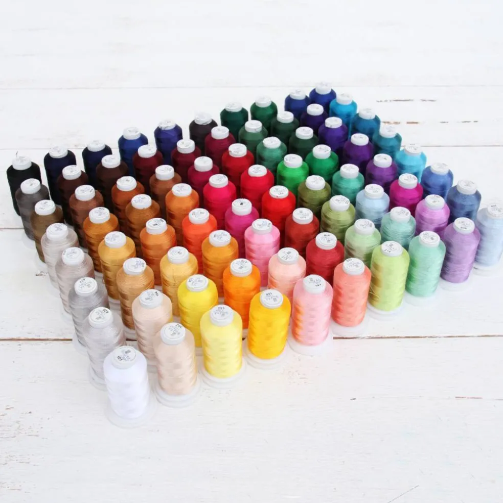 Threadart Polyester Embroidery Machine Thread Sets | 500M Spools 40wt | For Brother Babylock Janome Singer Pfaff Bernina Machines - 7 Sets Available Up to 160