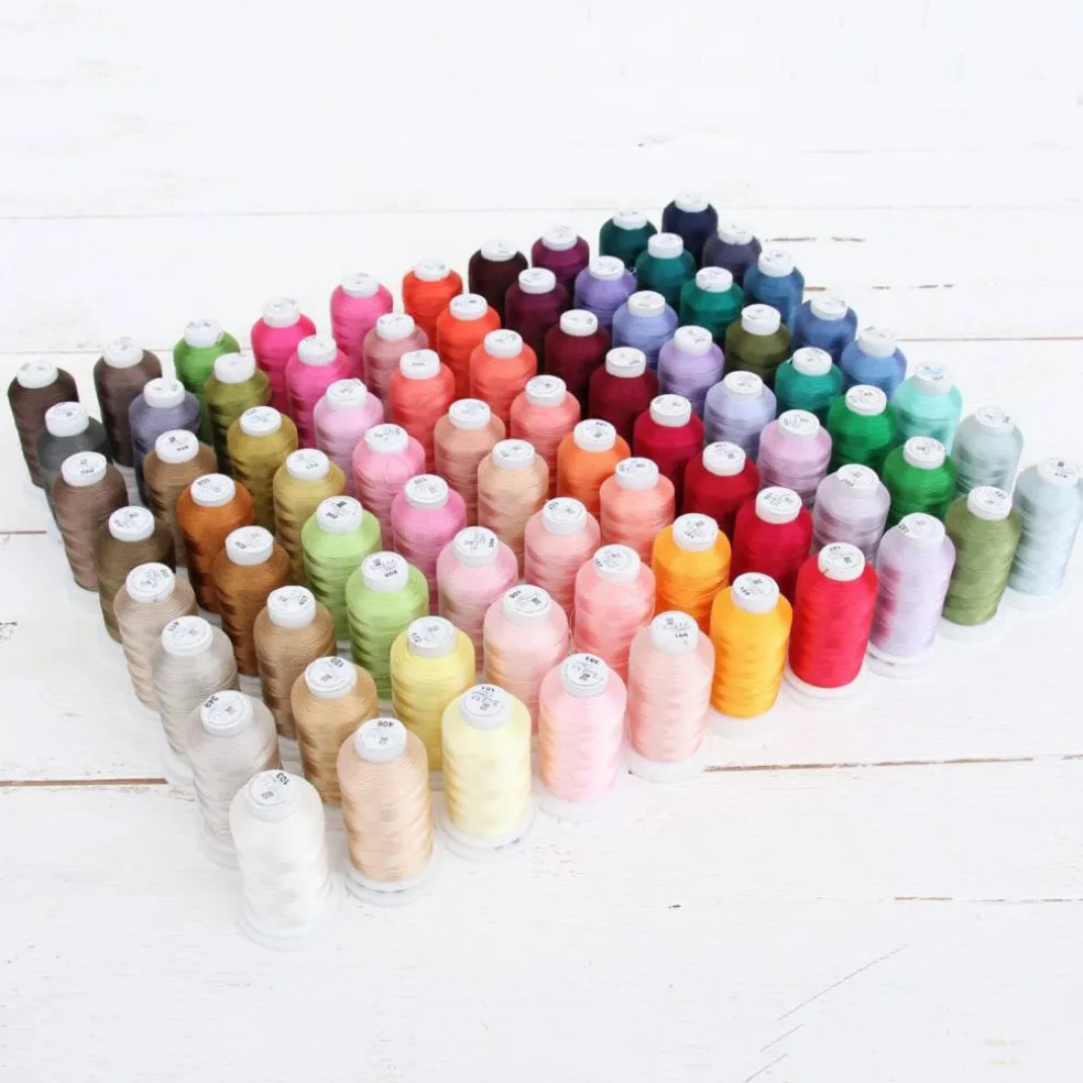 Threadart Polyester Embroidery Machine Thread Sets | 500M Spools 40wt | For Brother Babylock Janome Singer Pfaff Bernina Machines - 7 Sets Available Up to 160