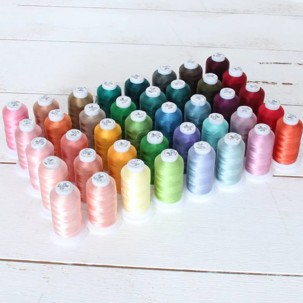 Threadart Polyester Embroidery Machine Thread Sets | 500M Spools 40wt | For Brother Babylock Janome Singer Pfaff Bernina Machines - 7 Sets Available Up to 160