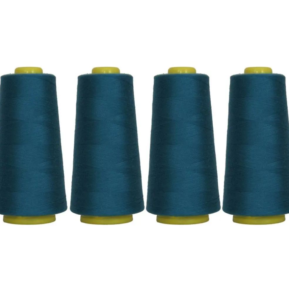 Threadart Polyester Serger Thread - 2750 yds 40/2 - 4 Cone Bundle Pack - 56 Colors Available -