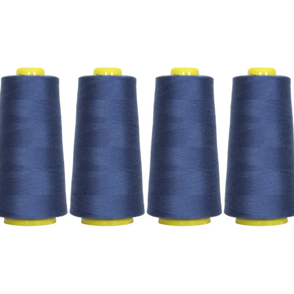 Threadart Polyester Serger Thread - 2750 yds 40/2 - 4 Cone Bundle Pack - 56 Colors Available -