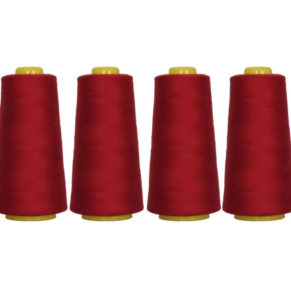 Threadart Polyester Serger Thread - 2750 yds 40/2 - 4 Cone Bundle Pack - 56 Colors Available -