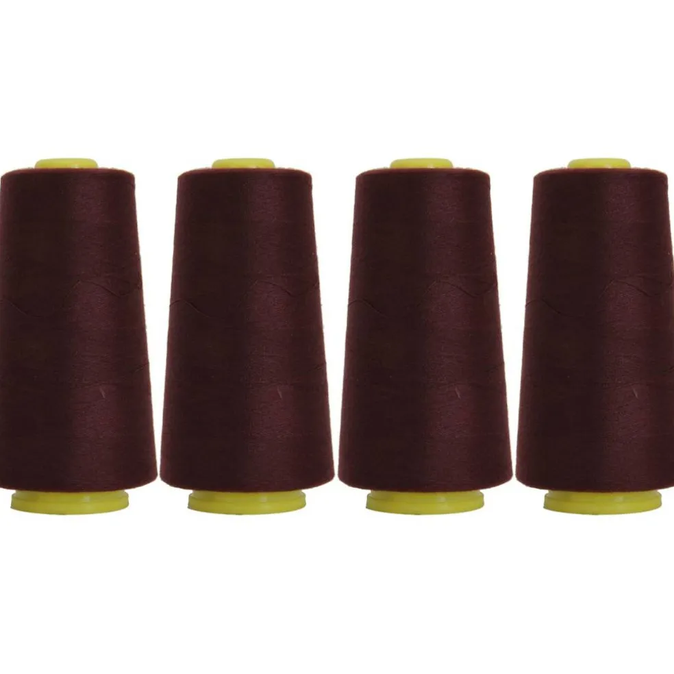 Threadart Polyester Serger Thread - 2750 yds 40/2 - 4 Cone Bundle Pack - 56 Colors Available -