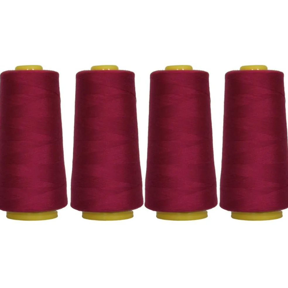 Threadart Polyester Serger Thread - 2750 yds 40/2 - 4 Cone Bundle Pack - 56 Colors Available -