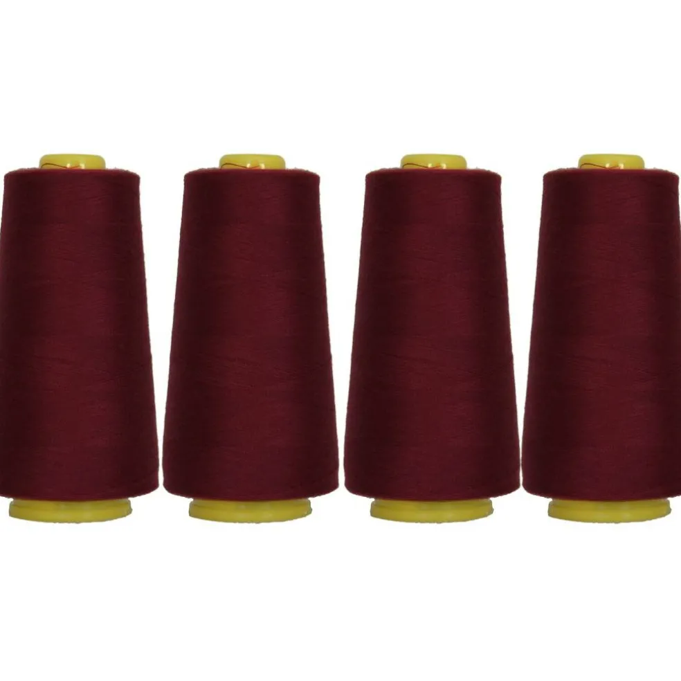 Threadart Polyester Serger Thread - 2750 yds 40/2 - 4 Cone Bundle Pack - 56 Colors Available -