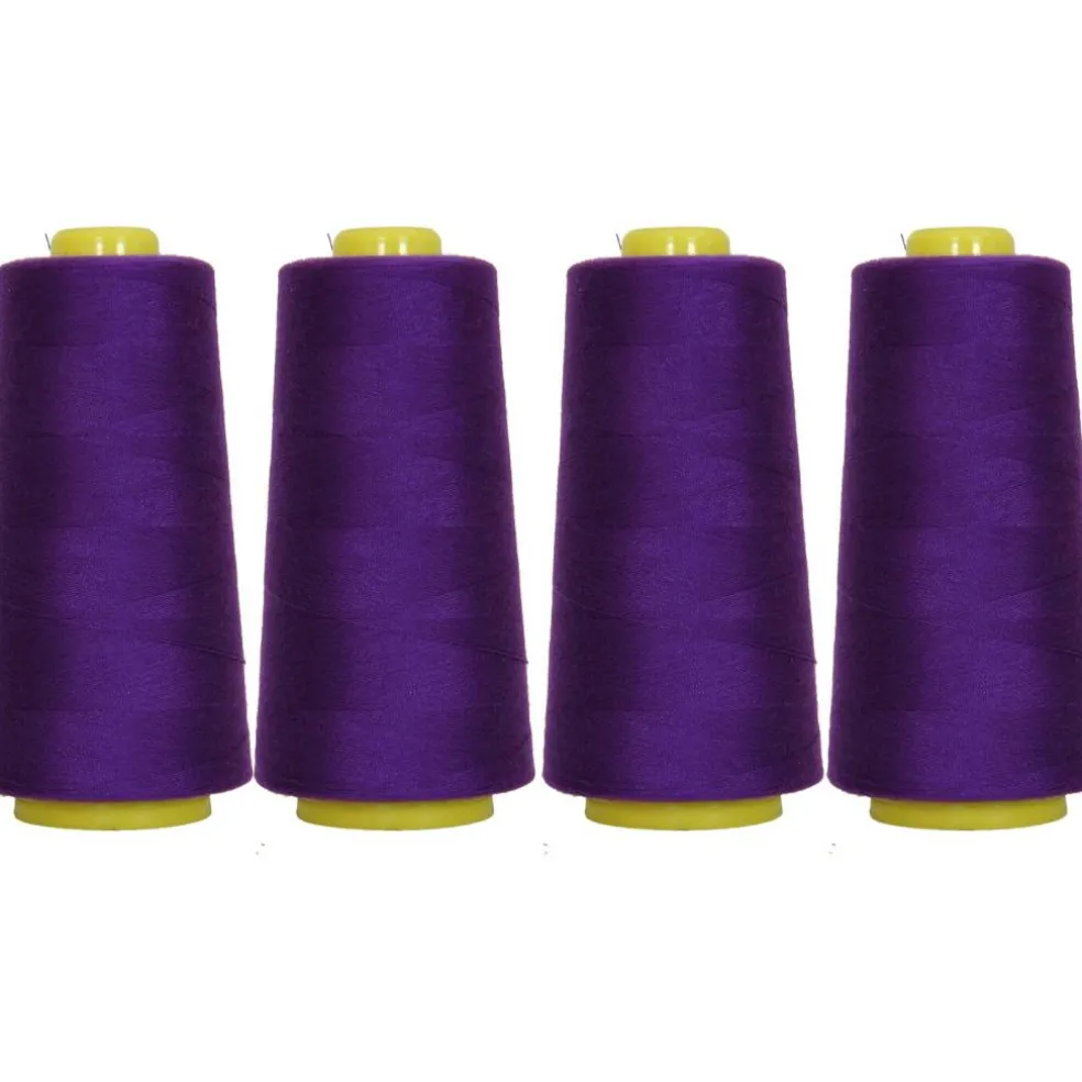 Threadart Polyester Serger Thread - 2750 yds 40/2 - 4 Cone Bundle Pack - 56 Colors Available -