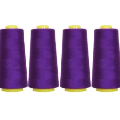 Threadart Polyester Serger Thread - 2750 yds 40/2 - 4 Cone Bundle Pack - 56 Colors Available -