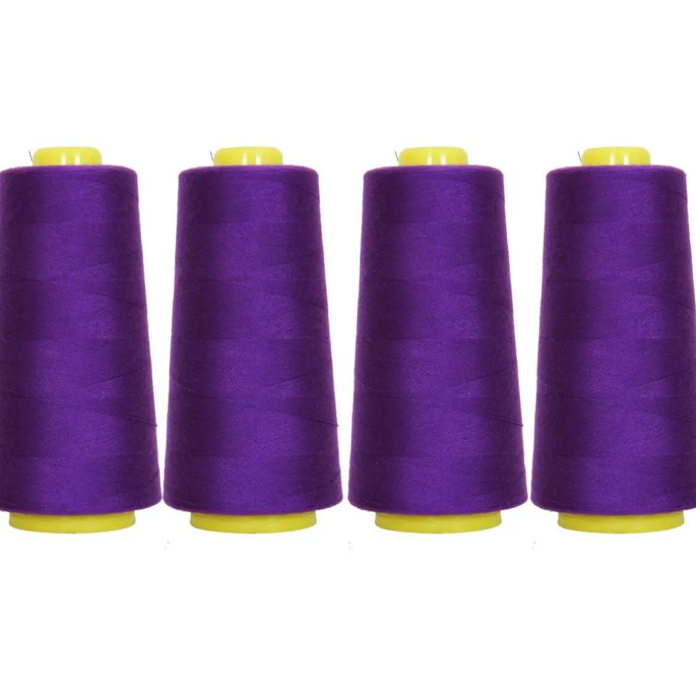Threadart Polyester Serger Thread - 2750 yds 40/2 - 4 Cone Bundle Pack - 56 Colors Available -