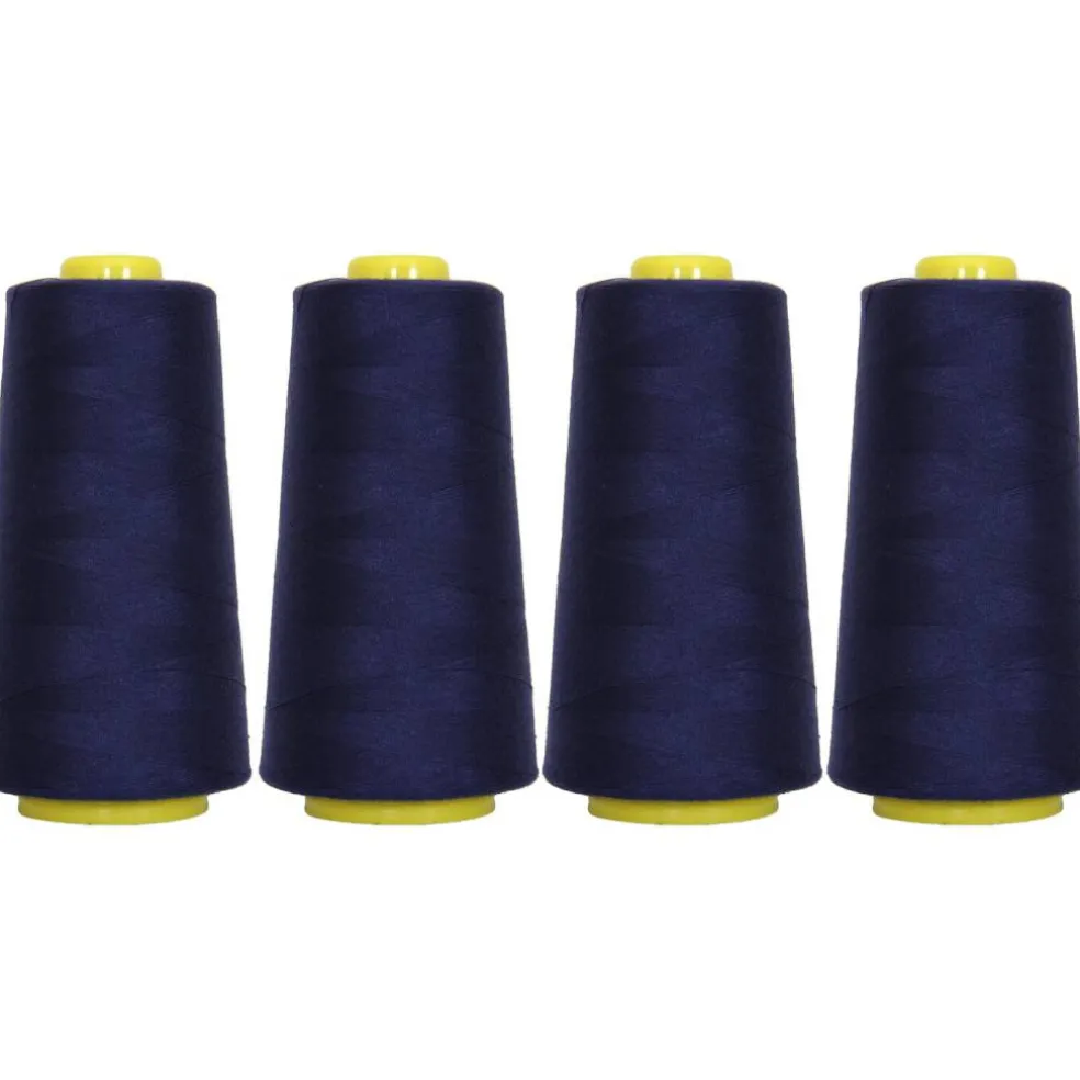 Threadart Polyester Serger Thread - 2750 yds 40/2 - 4 Cone Bundle Pack - 56 Colors Available -
