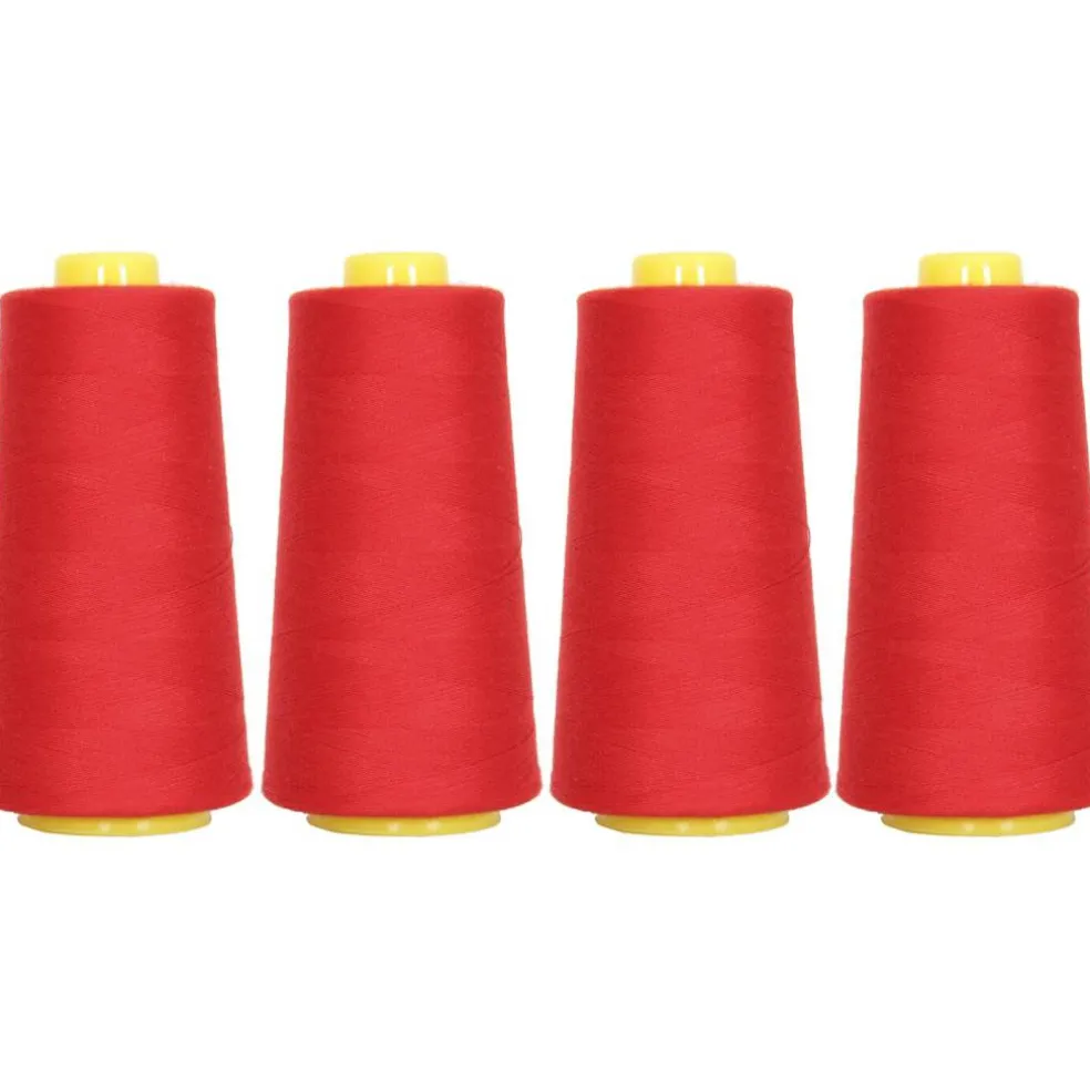 Threadart Polyester Serger Thread - 2750 yds 40/2 - 4 Cone Bundle Pack - 56 Colors Available -