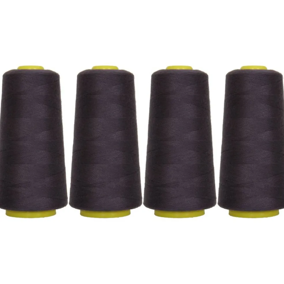 Threadart Polyester Serger Thread - 2750 yds 40/2 - 4 Cone Bundle Pack - 56 Colors Available -