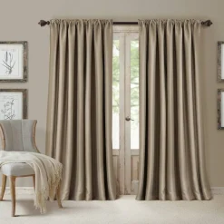 Threadmade All Seasons Blackout Window Curtain, Taupe - 52