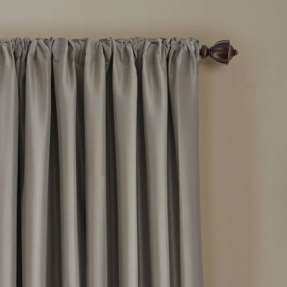 Threadmade All Seasons Blackout Window Curtain, Taupe - 52"W x 84"L