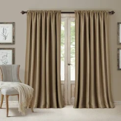 Threadmade All Seasons Blackout Window Curtain, Taupe - 52