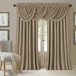 Threadmade All Seasons Blackout Window Curtain, Taupe - 52