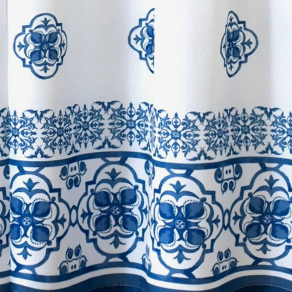 Threadmade Amani Tile Kitchen Valance, Ivory - 60"W x 15"L