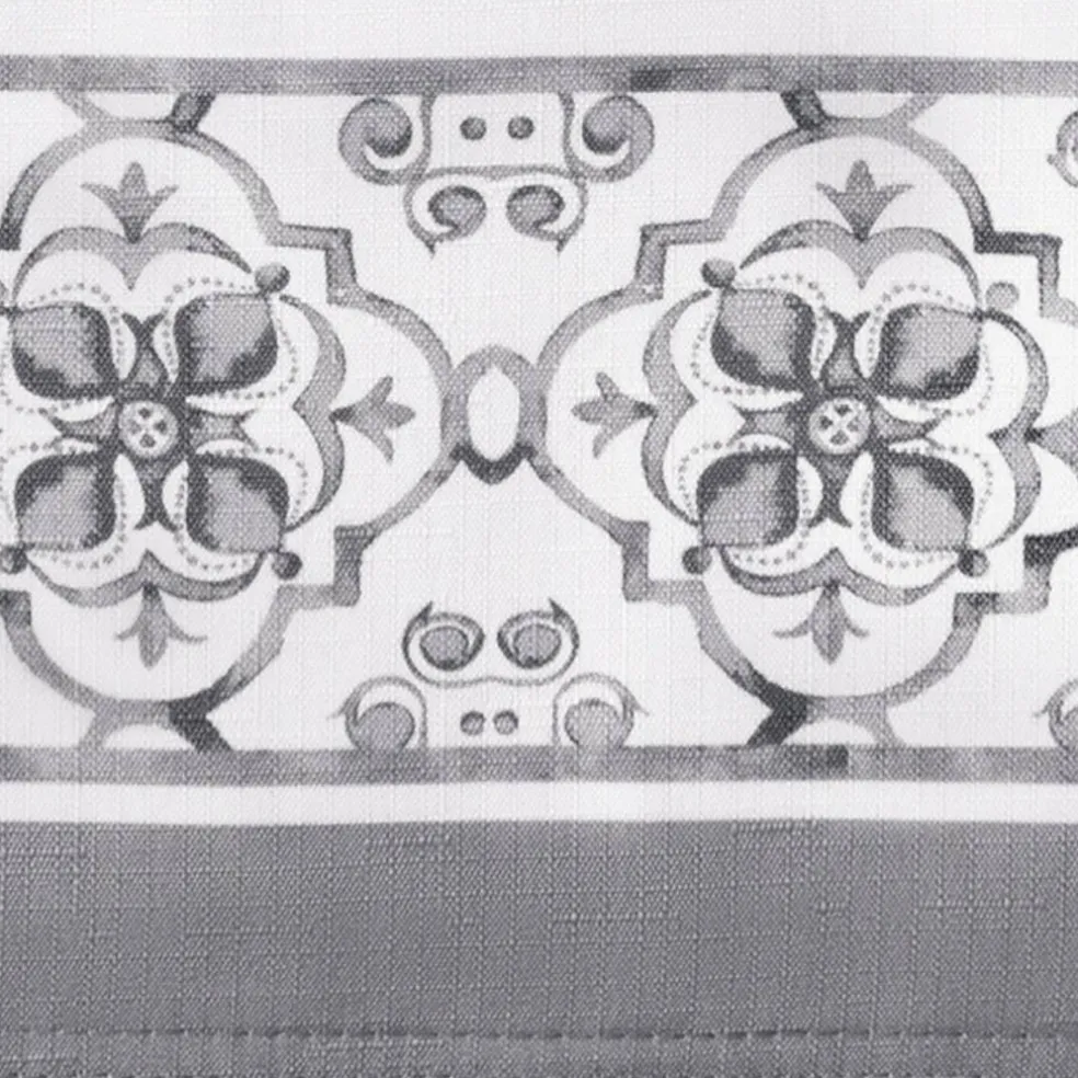 Threadmade Amani Tile Kitchen Valance, Ivory - 60"W x 15"L