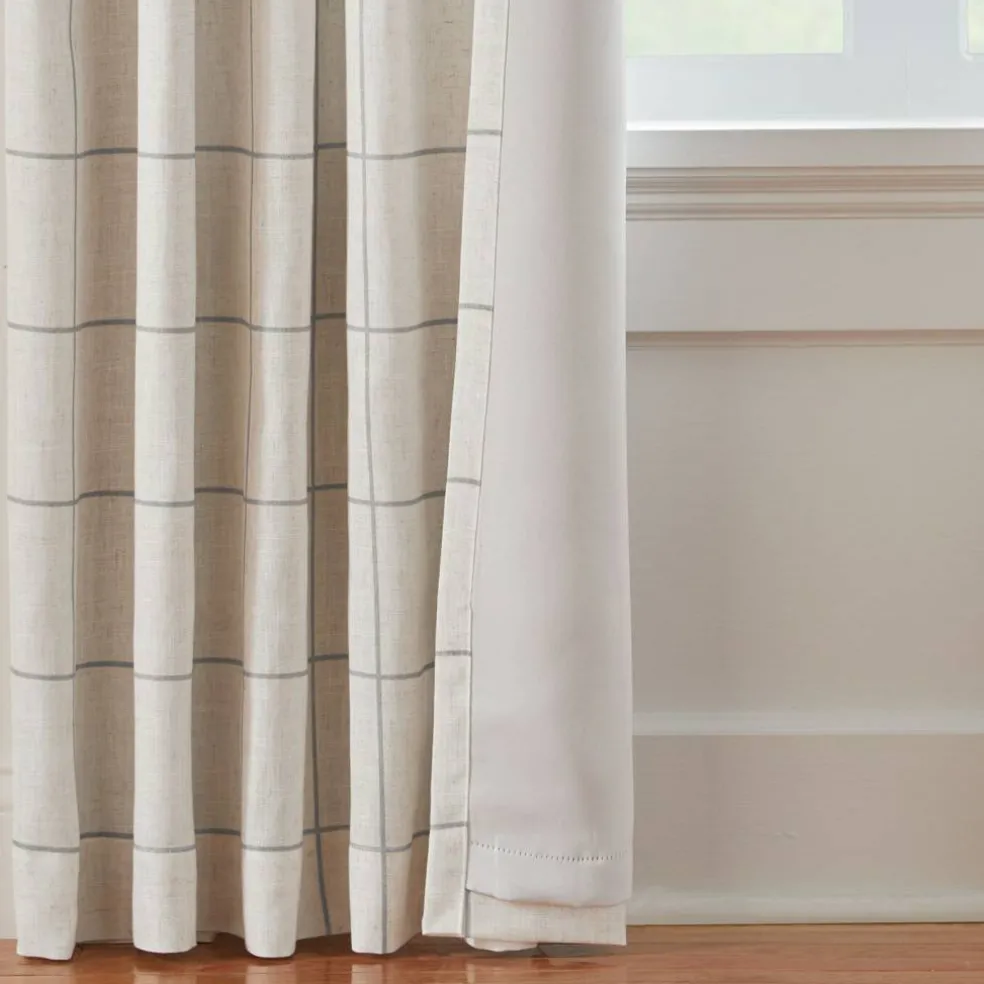 Threadmade Brighton Grommet Window Curtain Panel, Black - 52"W x 84"L