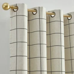 Threadmade Brighton Grommet Window Curtain Panel, Black - 52