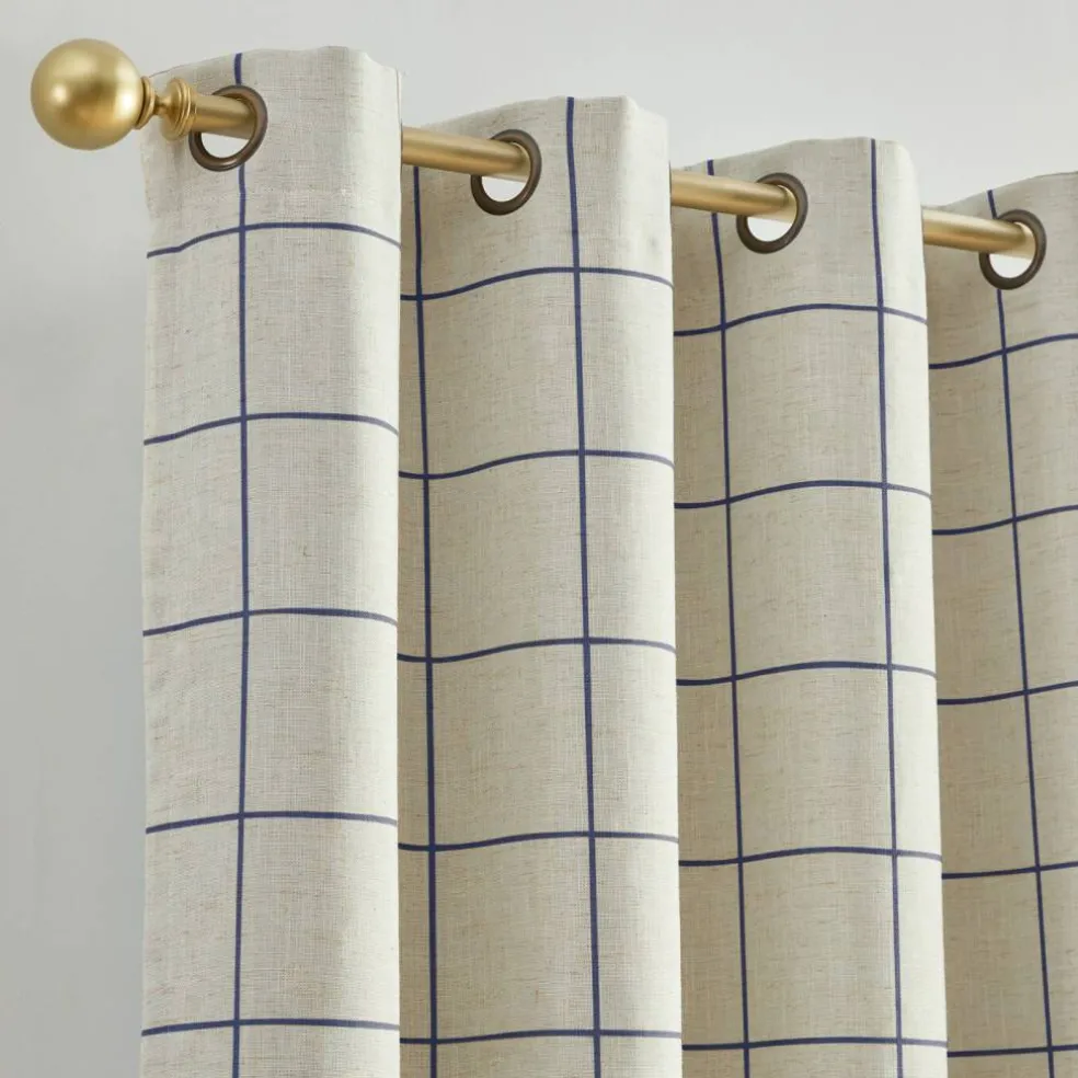 Threadmade Brighton Grommet Window Curtain Panel, Black - 52"W x 84"L
