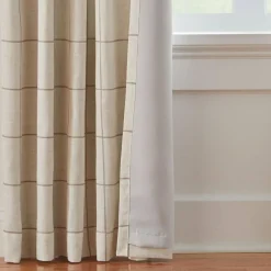 Threadmade Brighton Rod Pocket Back Tab Window Curtain Panel, Black - 52