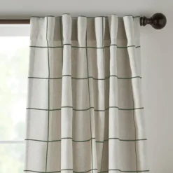Threadmade Brighton Rod Pocket Back Tab Window Curtain Panel, Black - 52